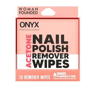 ✨💄2/$8💅🏻✨ ONYX Acetone Nail Polish Remover Wipes 10pk Travel Essential Quick